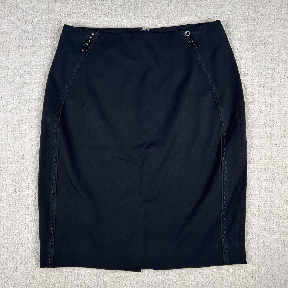 White House Black‎ Market Womens Skirt 8 Black Professional Mini Bodycon Zip
